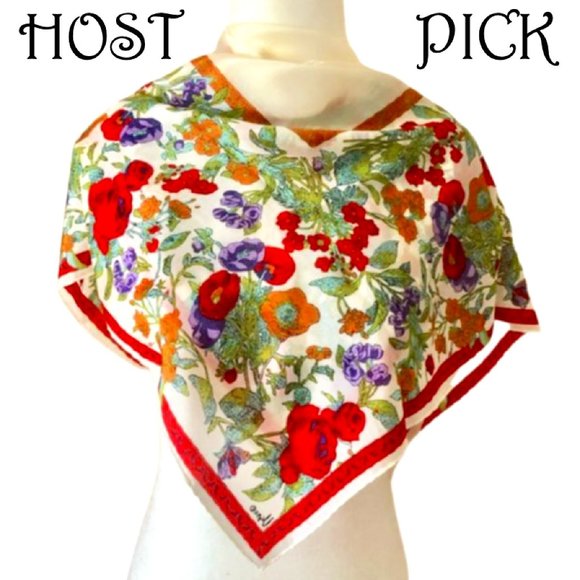 Vera Neumann Accessories - HP🎉 VERA NEUMANN Vintage Silk Floral Scarf Japanese